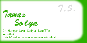 tamas solya business card